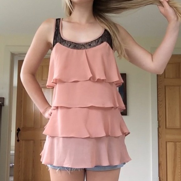 ⚡️REDUCED!!⚡️LAUREN CONRAD Pink Ruffle Tank