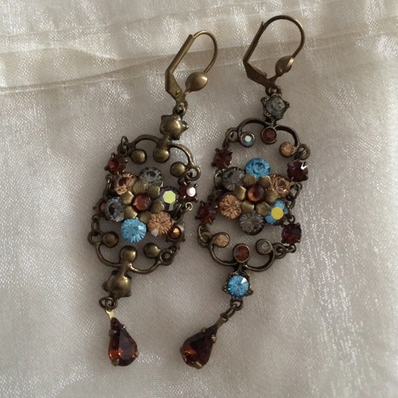 jeweled stone earrings