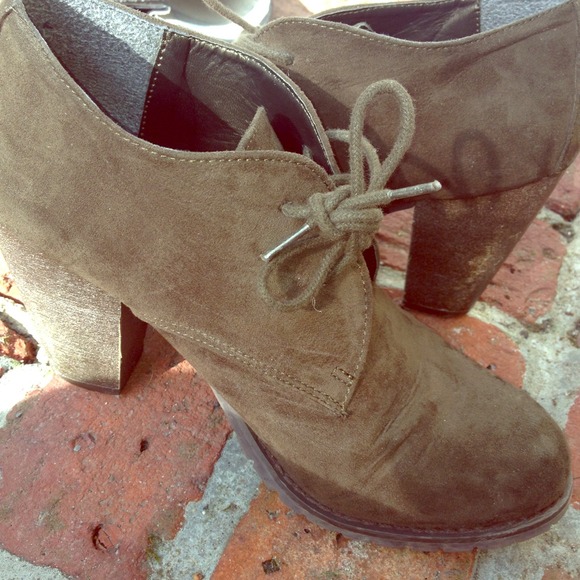 Olive Green Velvet Booties