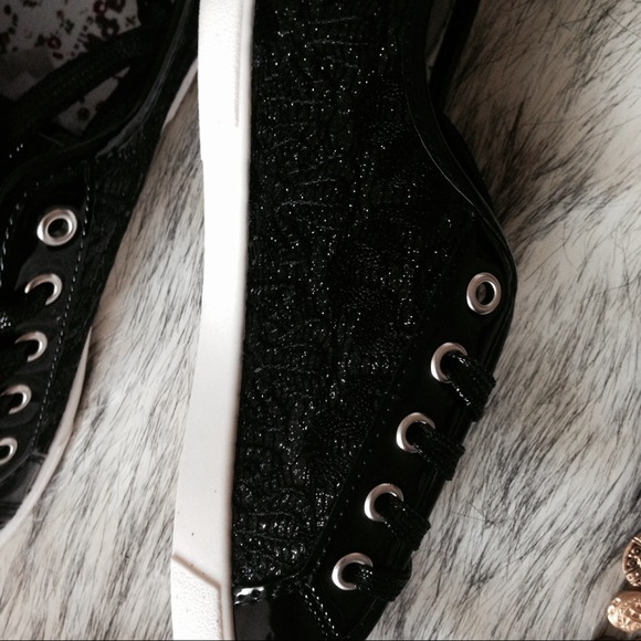 Glitter Lace Patent Capped Toe Sneakers 7 - Picture 2 of 4