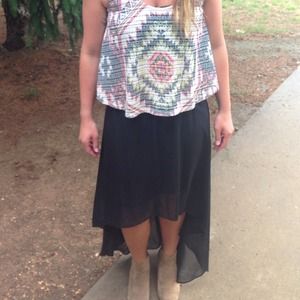 Black hi-lo skirt