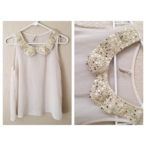Shimmery Peter Pan Collar Top