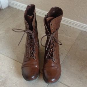 Beautiful brown combat boots