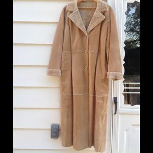 Winlit Genuine Leather Long Suede Coat