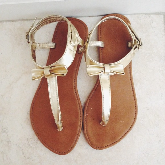 F21 Gold Sandals