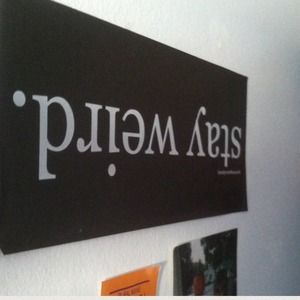 Stay weird brandy sticker