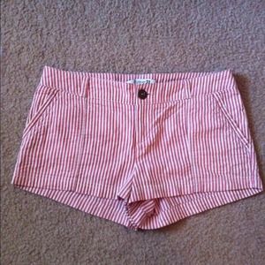 Red Seersucker Shorts