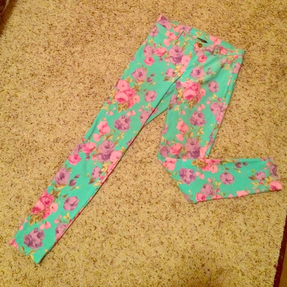 floral high waisted pants - Picture 1 of 1