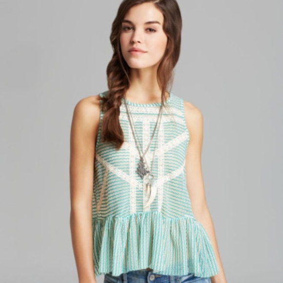 Free People Turquoise Peplum