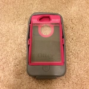 Pink and gray & all black otterbox for iPhone 4.