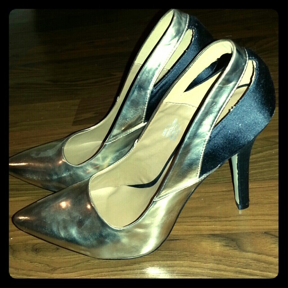 Gold & Satin Zigi stilettos *NEW*