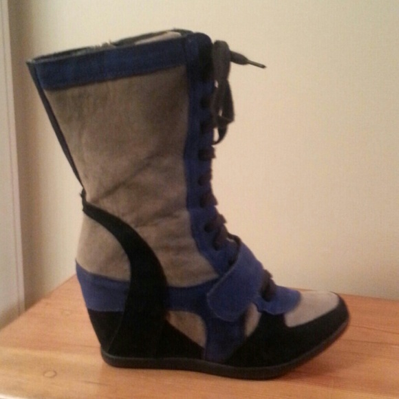 Tennis shoe boot wedges