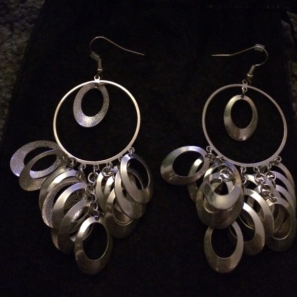 Large silver hoop earrings  mini hoops