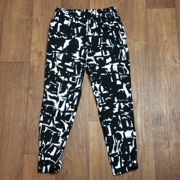 Black and White Trapeze Pants