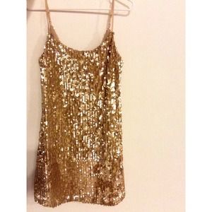 Dazzling Gold Sequin Mini Dress