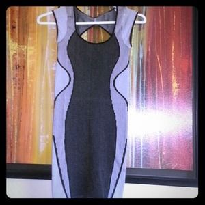 Bebe bodycon bandage hour glass dress striped
