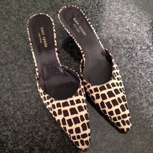Kate Spade giraffe print kitten heels