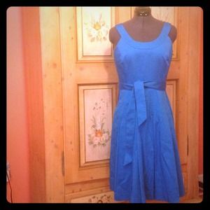 Calvin Klien blue pleated skirt dress size 8