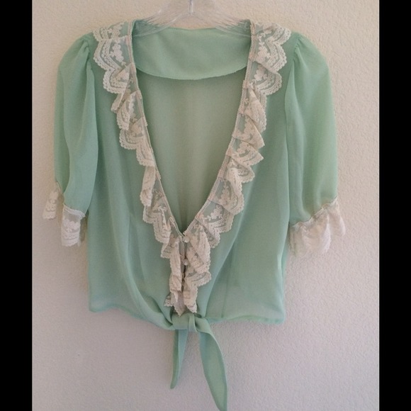 🚫SOLD🚫Brand New Lace Chiffon Cropped Cardigan
