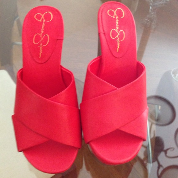 Jessica Simpson red wedges size 5.5