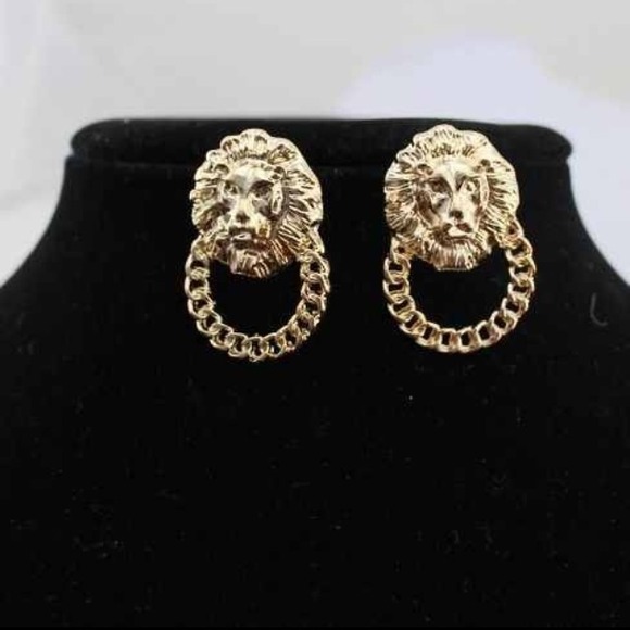 Lion knocker earrings