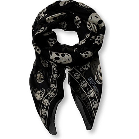 Alexander McQueen style skull scarf