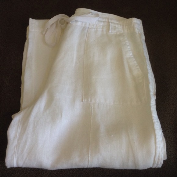Talbot Pants - Sale - Talbot White Linen Capri Pants.