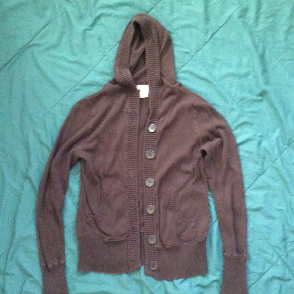 Dark Brown Hooded Sweater