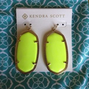 Kendra scott danielle earrings in neon green