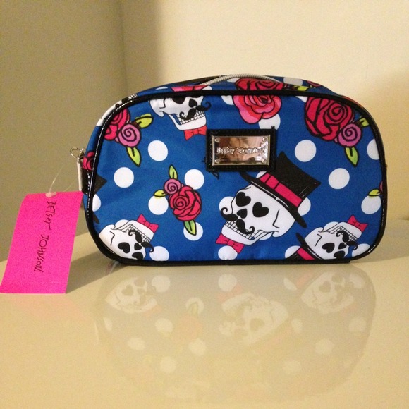 Betsey Johnson Clutches & Wallets - BETSEY JOHNSON "Splish Stache" Cosmetic Bag Clutch