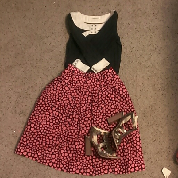 Darling Whimsical Heart Print Skirt