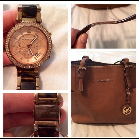 Michael Kors rose gold watch and purse!!