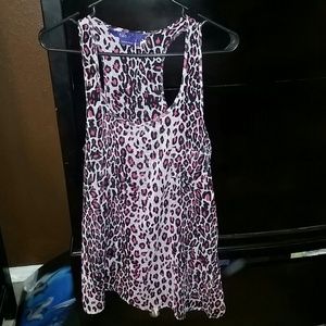 Pink cheetah shear top