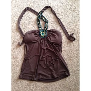 Brown halter top!