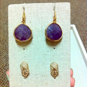 Serenity stone drop earrings in Lapis