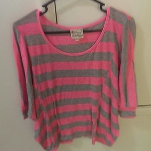 Neon pink and grey top