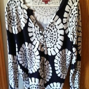 New condition navy and white button up sweater.