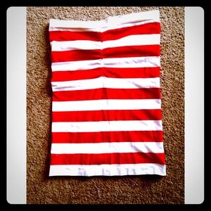Red & white striped tube top!