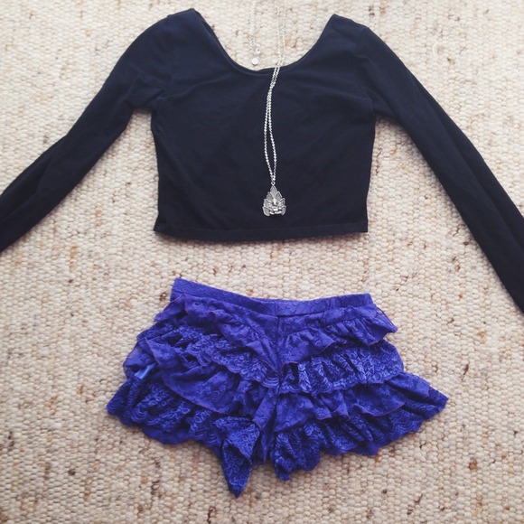 Blue Lace Shorts