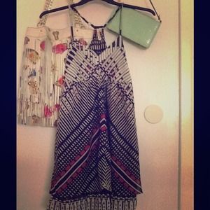Key print summer dress.