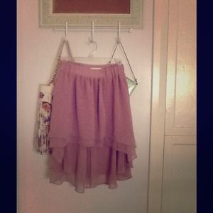 Blush high low skirt