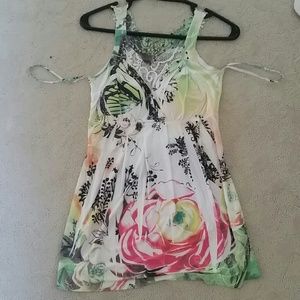 Spaghetti strap v neck top