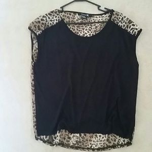 Black/cheetah Dress top