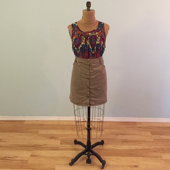 BNWT Brown GAP Skirt w/ Buttons Sz 18