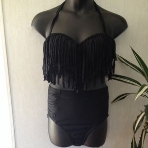 Forever21 plus size 2pc  black bathing suit