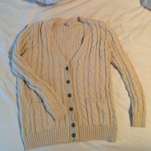 Cream cable knit cardigan with lockers