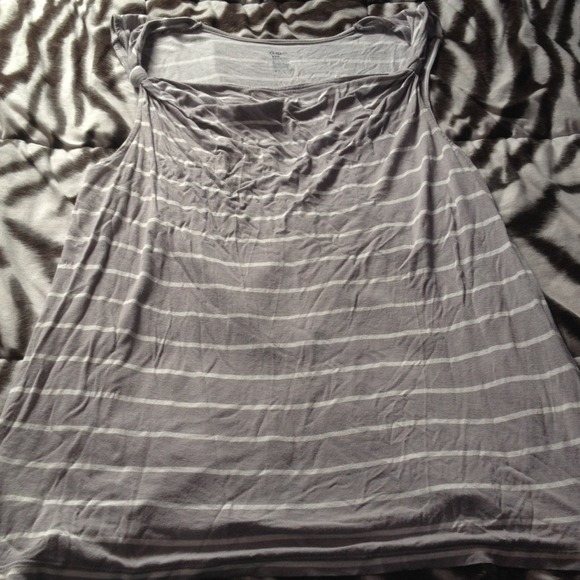 Gap gray and white striped tank top