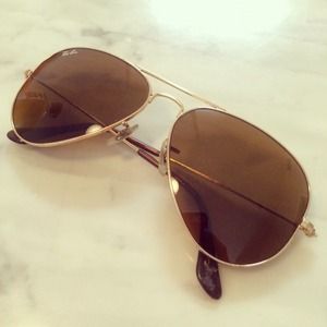 Rayban sunglasses gold frame with brown lens