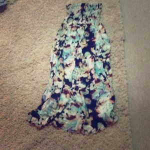 Blue floral long dress