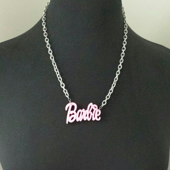 Bubble gum pink Barbie rope necklace